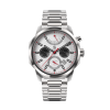 SOVRYGN Calendar Panda watch with white dial, black subdials, and full calendar layout
