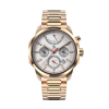 SOVRYGN Calendar Rose White watch with rose‑gold case, white textured dial, and multi‑function subdials
