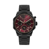 SOVRYGN Calendar Midnight Edition watch with crimson dial, matte black case, and red‑gold accents - Back View