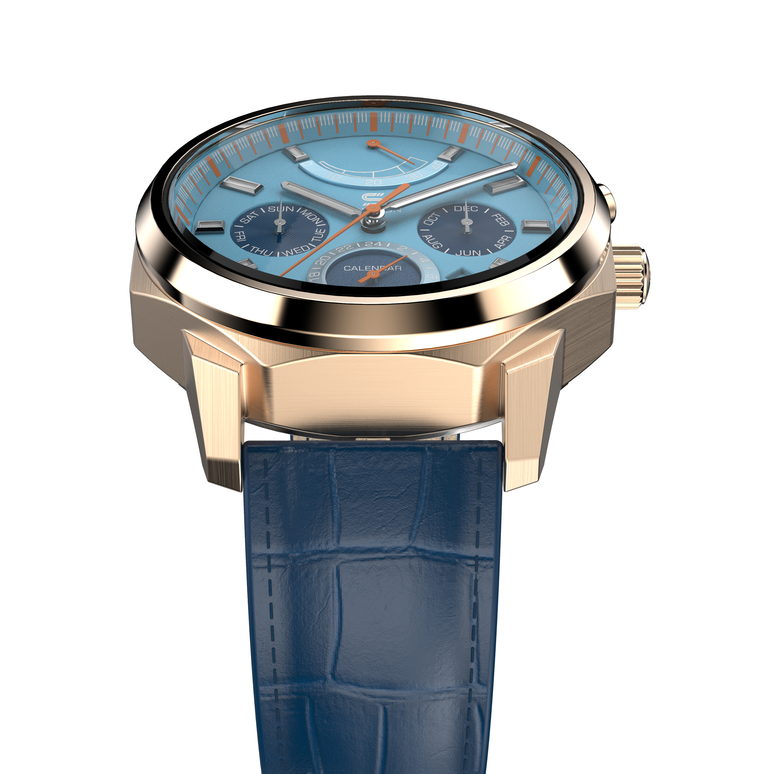 Blue Leather - Rosegold Clasp - Image 3