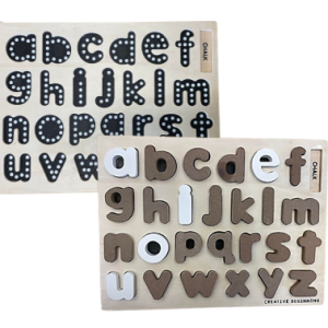 LOWERCASE ALPHABET - CHALKBOARD BASE WITH TRACERS - Lowercase Alphabet Tracing Board | Autism-Friendly Handwriting Tool | Sensory Letter Learning Set (Ages 3-8)