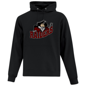 Seven Oaks Raiders fleece lined hoodie with bold logo and double‑lined hood - Black