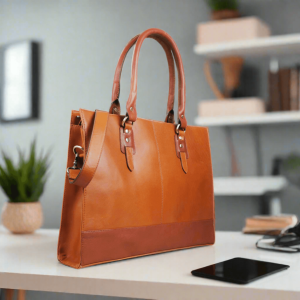 The Signature 17" Bag with Trolley Strap, Tan - Image 4