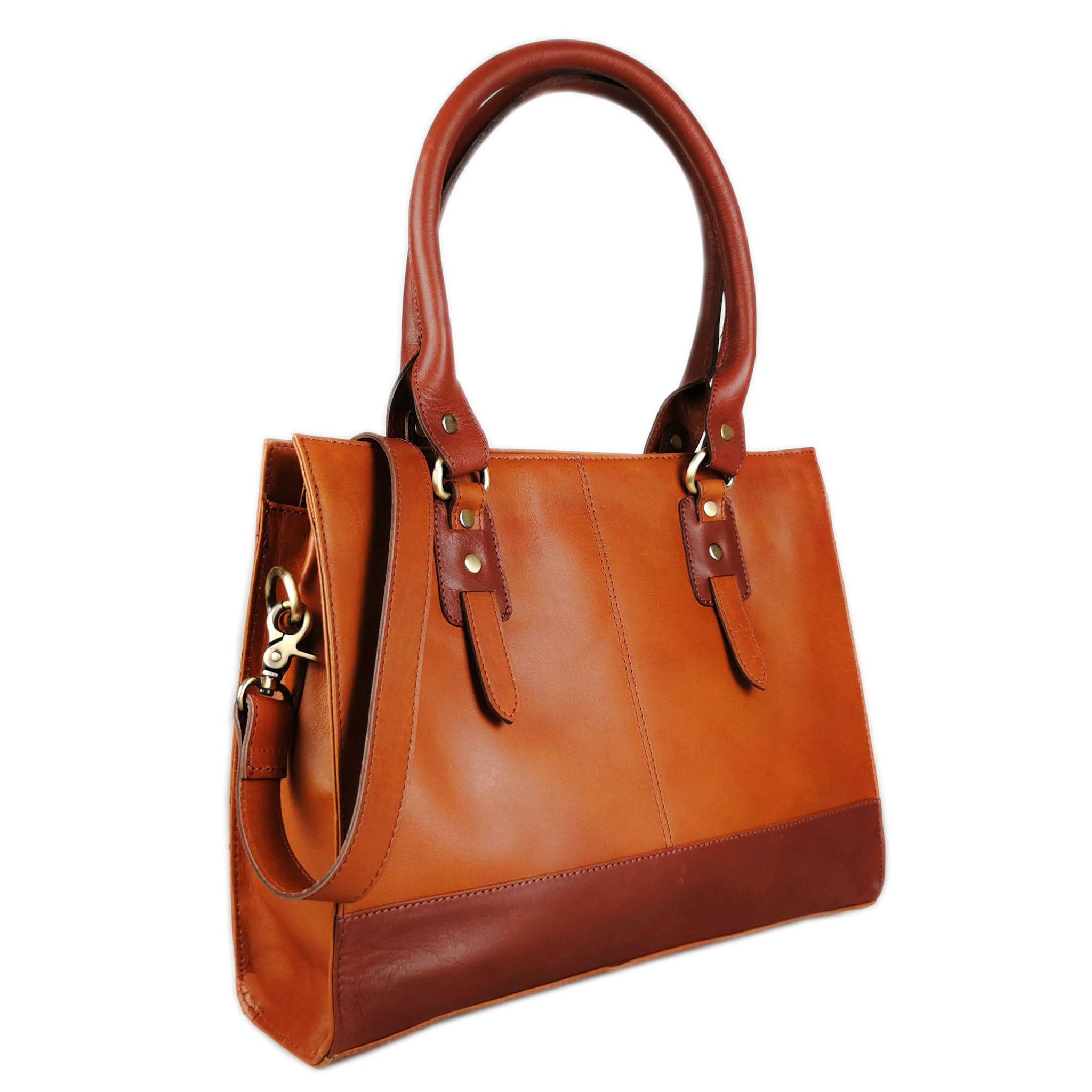 The Signature 15" Leather Laptop Bag, Tan