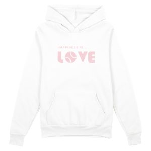 Unisex Tennis Love Hoodie, White