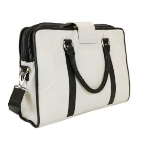 Leather Briefcase, White - Image 5
