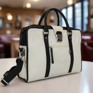 Alternative view of Leather Briefcase, White
