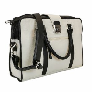 Leather Briefcase, White - Image 4
