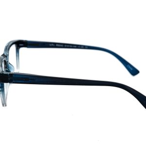 Boléro Eyeware Ravari blue‑to‑clear ombré rectangular reading glasses with navy temples