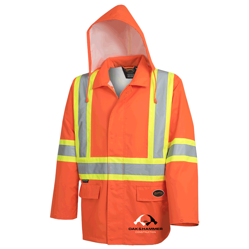 Oak & Hammer - PIONEER 300D Oxford Hi Vis safety rain Jacket - Image 5