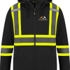 Oak & Hammer CX2 Infinity hi‑vis full zip polyester hoodie with reflective tape and detachable hood - Black
