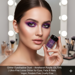 Alternative view of Glitter Eyeshadow Dust – Amethyst Purple (GLT04) | Ultra-Fine Loose Glitter for Eyes, Face & Nails | Vegan, Paraben-Free, Cruelty-Free