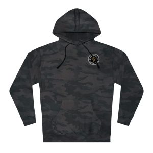 Prairie Giants embroidered patch hoodie made from cotton‑face fleece with jersey‑lined hood - Black Camo