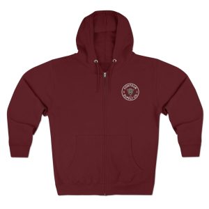 Prairie Giants premium full zip hoodie with soft cotton‑blend fabric - Burgundy
