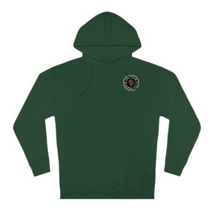 Prairie Giants embroidered patch hoodie made from cotton‑face fleece with jersey‑lined hood - Forest Green