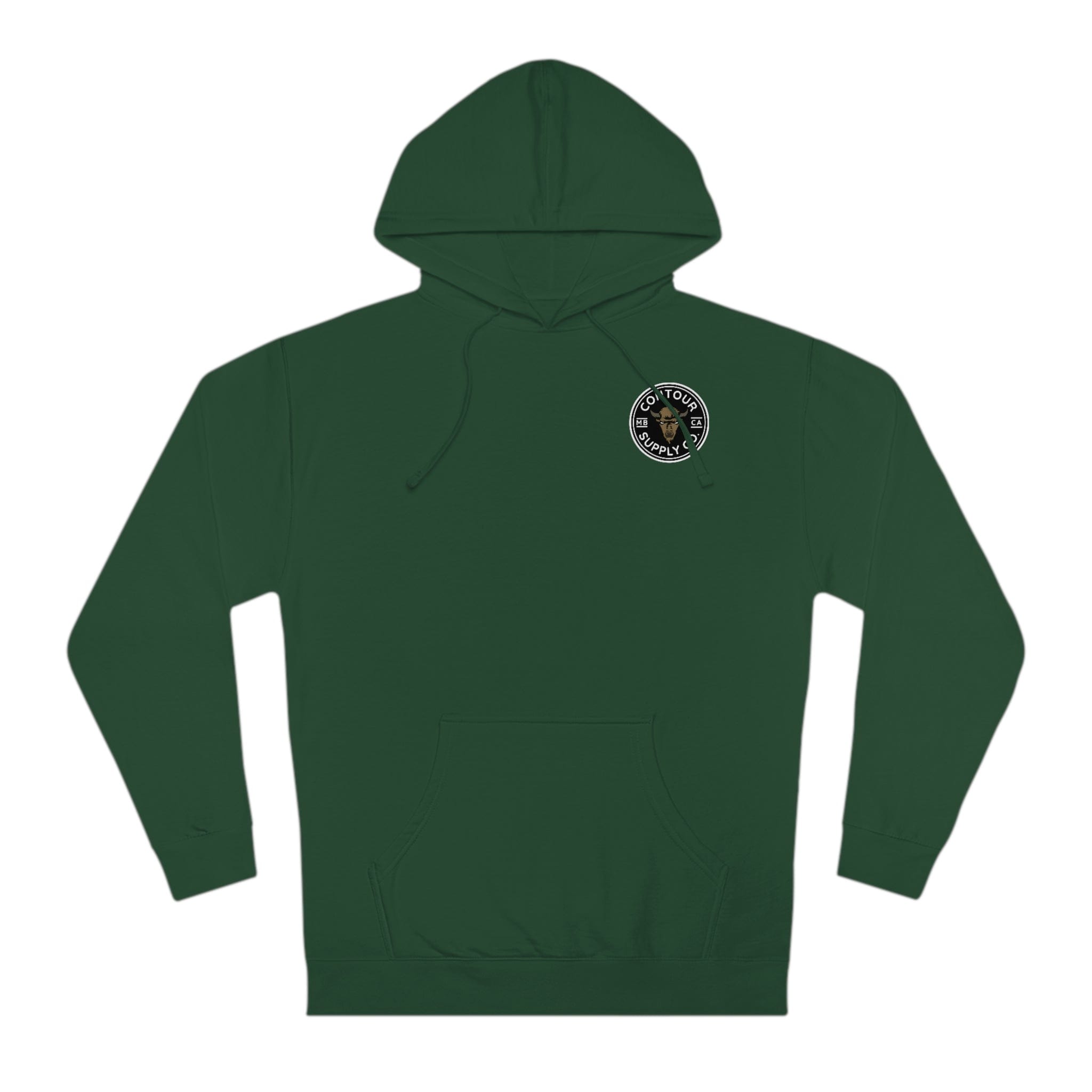 Prairie Giants embroidered patch hoodie made from cotton‑face fleece with jersey‑lined hood - Forest Green