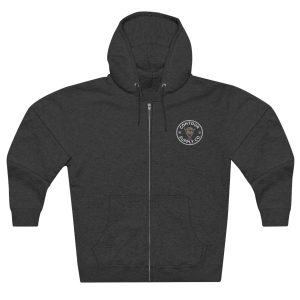 Prairie Giants premium full zip hoodie with soft cotton‑blend fabric - Black