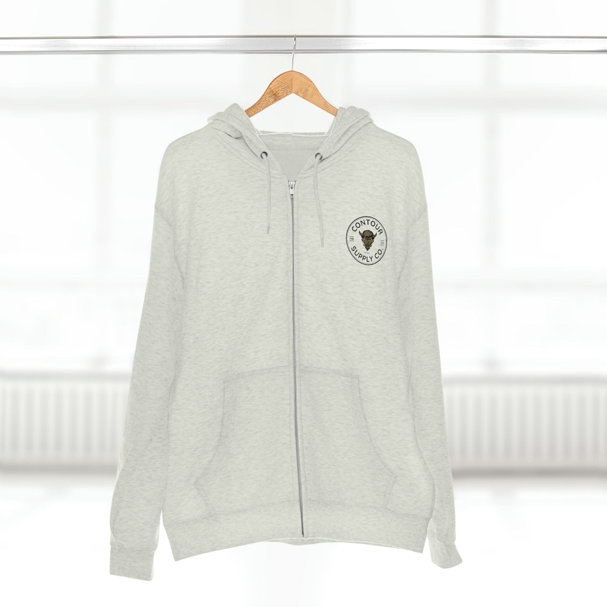 Prairie Giants premium full zip hoodie with soft cotton‑blend fabric - Oatmeal Heather