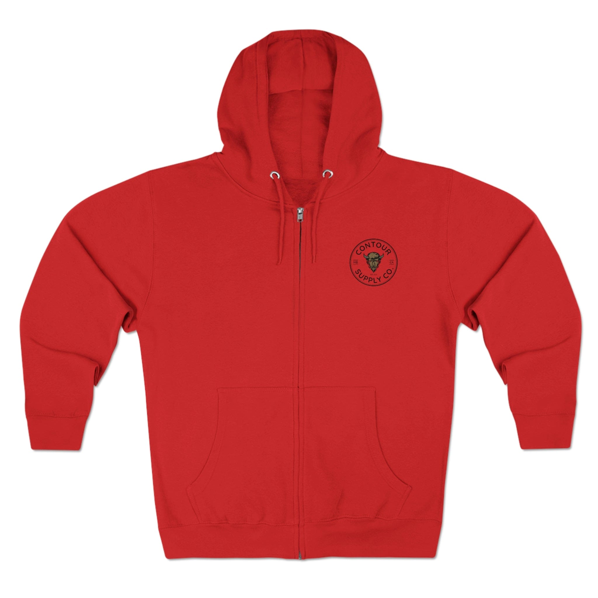 Prairie Giants premium full zip hoodie with soft cotton‑blend fabric - Red