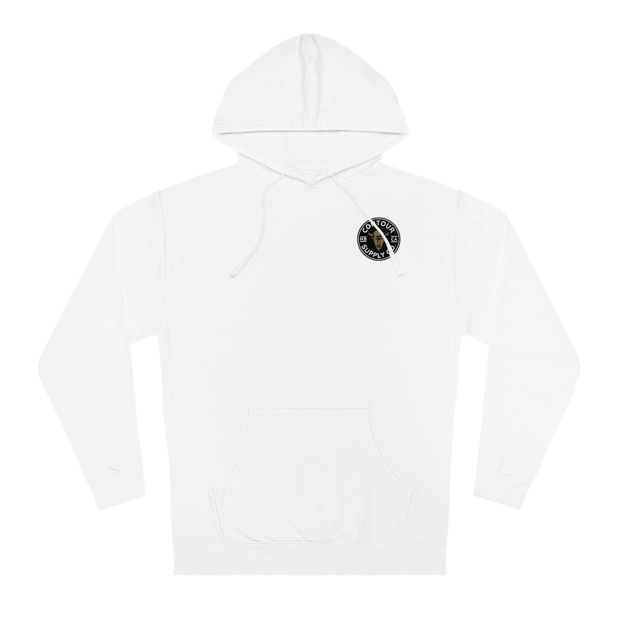 Prairie Giants embroidered patch hoodie made from cotton‑face fleece with jersey‑lined hood - White