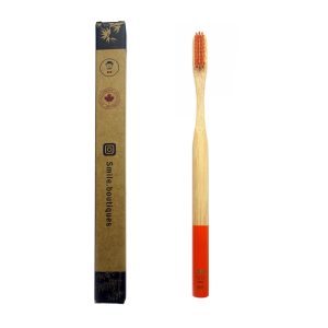 Smile Boutiques Luxury Bamboo Toothbrush – Natural Biodegradable Eco Toothbrush - Orange