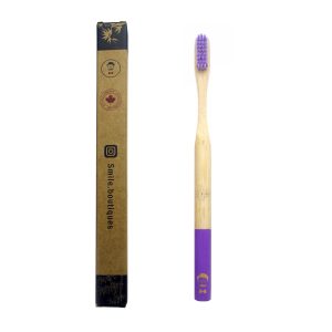 Smile Boutiques Luxury Bamboo Toothbrush – Natural Biodegradable Eco Toothbrush - Purple