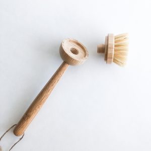 Natural Bamboo Sisal Dish Brush With Replaceable Head - Biodegradable Zero Waste Plastic Free Long Handle Kitchen Brush - Image 3