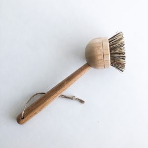 Alternative view of Natural Bamboo Sisal Dish Brush With Replaceable Head - Biodegradable Zero Waste Plastic Free Long Handle Kitchen Brush