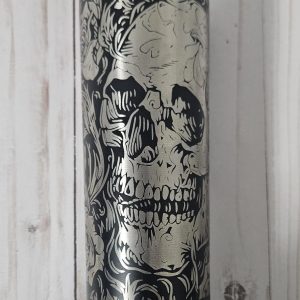 Alternative view of Fuck Around & Find Out - Engraved 20oz Insulated Skinny Tumbler | Skull and Roses Design | Laser Engraved Wrap
