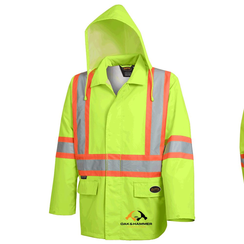 Oak & Hammer - PIONEER 300D Oxford Hi Vis safety rain Jacket - Image 15