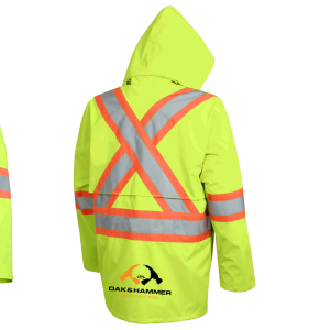 Oak & Hammer - PIONEER 300D Oxford Hi Vis safety rain Jacket - Image 4