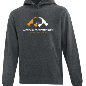 Oak & Hammer midweight fleece pullover hoodie with anti‑pill fabric and classic fit - Dark Grey Heather