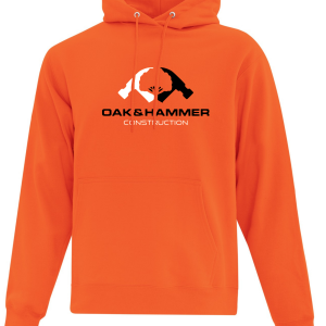 Oak & Hammer midweight fleece pullover hoodie with anti‑pill fabric and classic fit - Orange