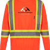 Oak & Hammer CX2 Lookout hi‑vis long sleeve shirt with reflective tape and chest pocket - Orange