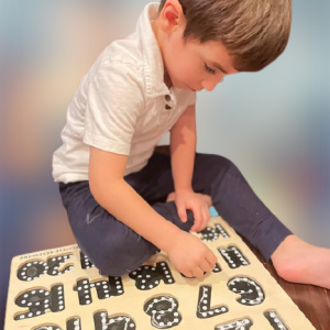 NUMBER PUZZLE - CHALKBOARD BASE WITH TRACERS - Number Tracing Puzzle with Chalkboard Base | Special Needs Math Learning Tool | Fine Motor Skills Development - Image 3