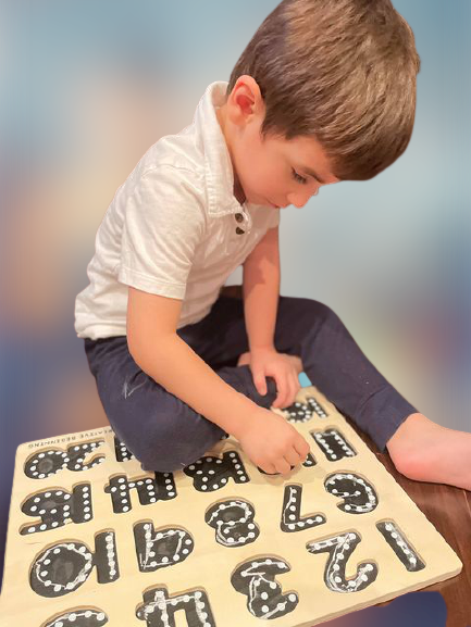 NUMBER PUZZLE - CHALKBOARD BASE WITH TRACERS - Number Tracing Puzzle with Chalkboard Base | Special Needs Math Learning Tool | Fine Motor Skills Development - Image 3