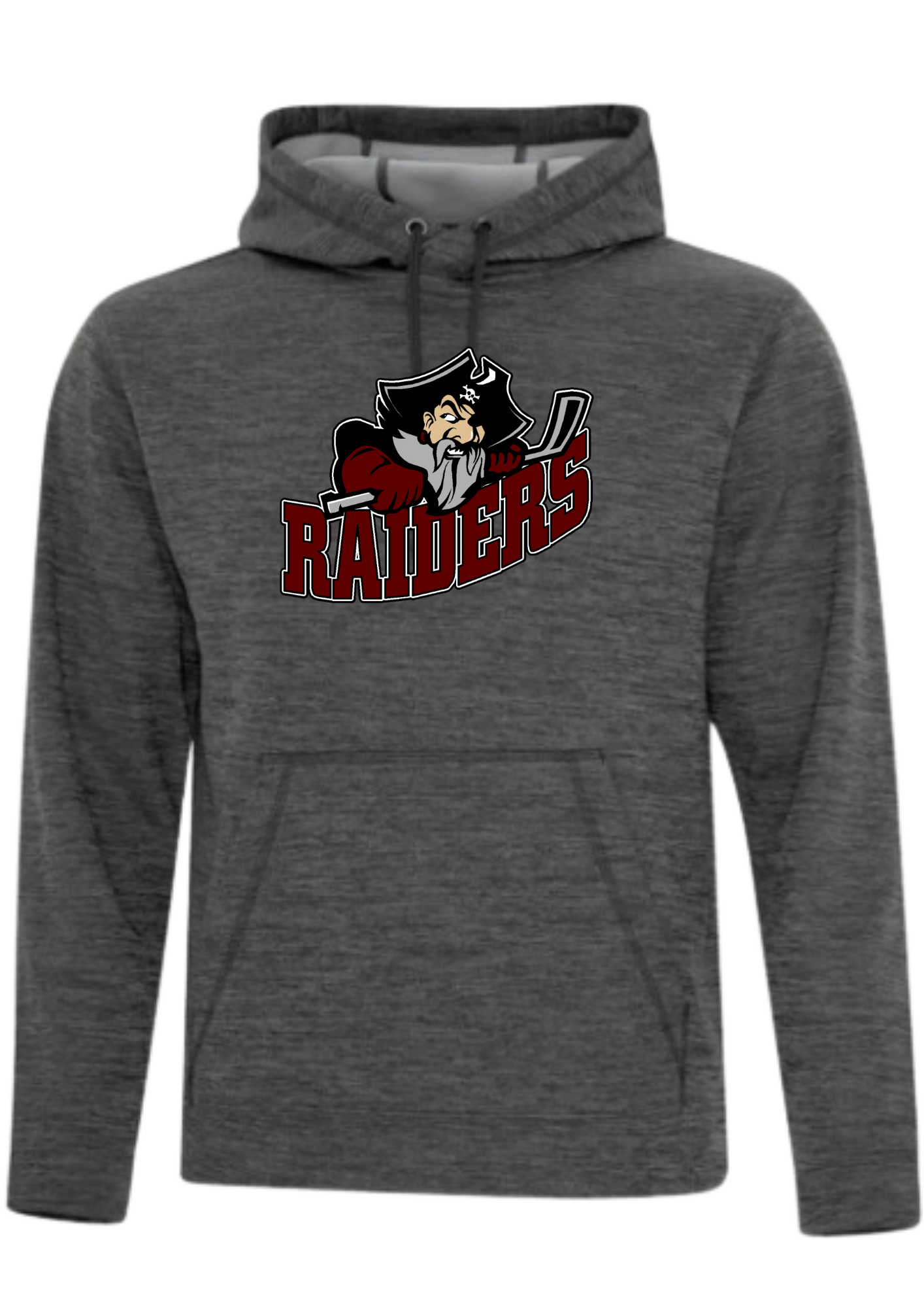 Seven Oaks Raiders premium performance hoodie with DTF logo and athletic fit - Light Grey Heather