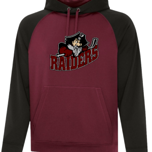 Seven Oaks Raiders premium performance hoodie with DTF logo and athletic fit - Maroon/Black