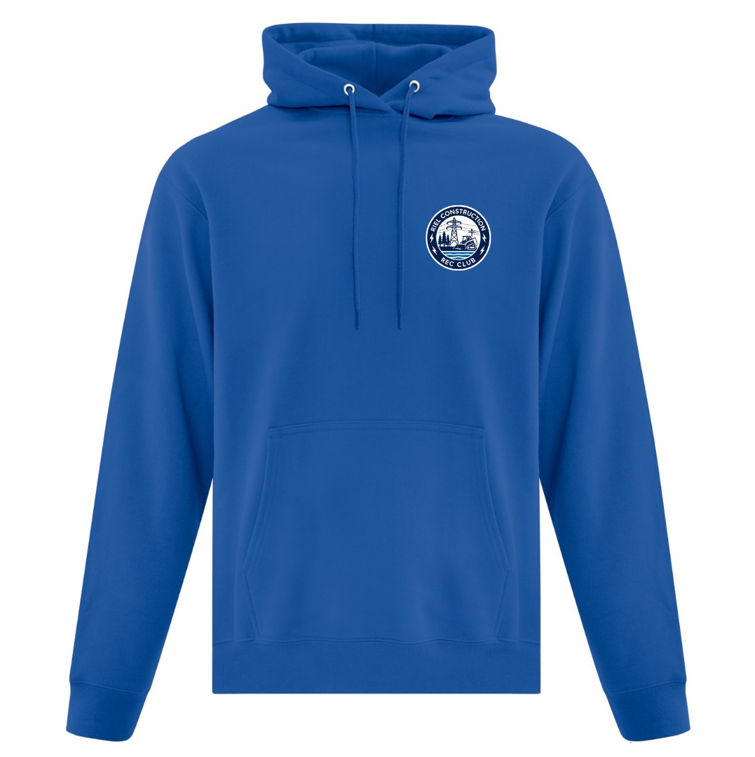Riel Construction Rec Club fleece‑lined hoodie with relaxed fit and adjustable hood