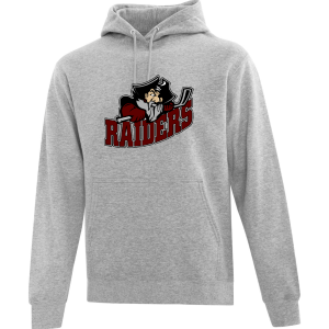 Seven Oaks Raiders fleece lined hoodie with bold logo and double‑lined hood - Athletic Heather
