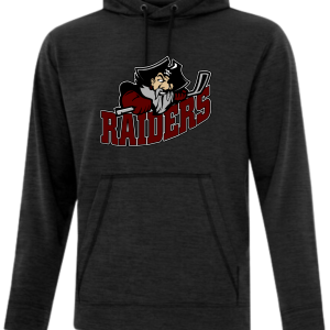 Seven Oaks Raiders premium performance hoodie with DTF logo and athletic fit - Black Heather