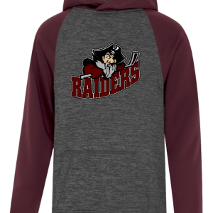Seven Oaks Raiders premium performance hoodie with DTF logo and athletic fit - Heather/Maroon