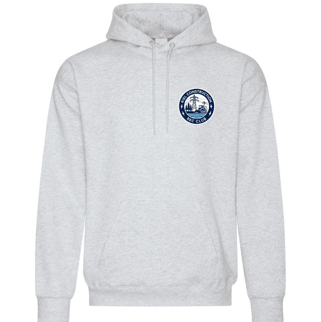 Riel Construction Rec Club fleece‑lined hoodie with relaxed fit and adjustable hood