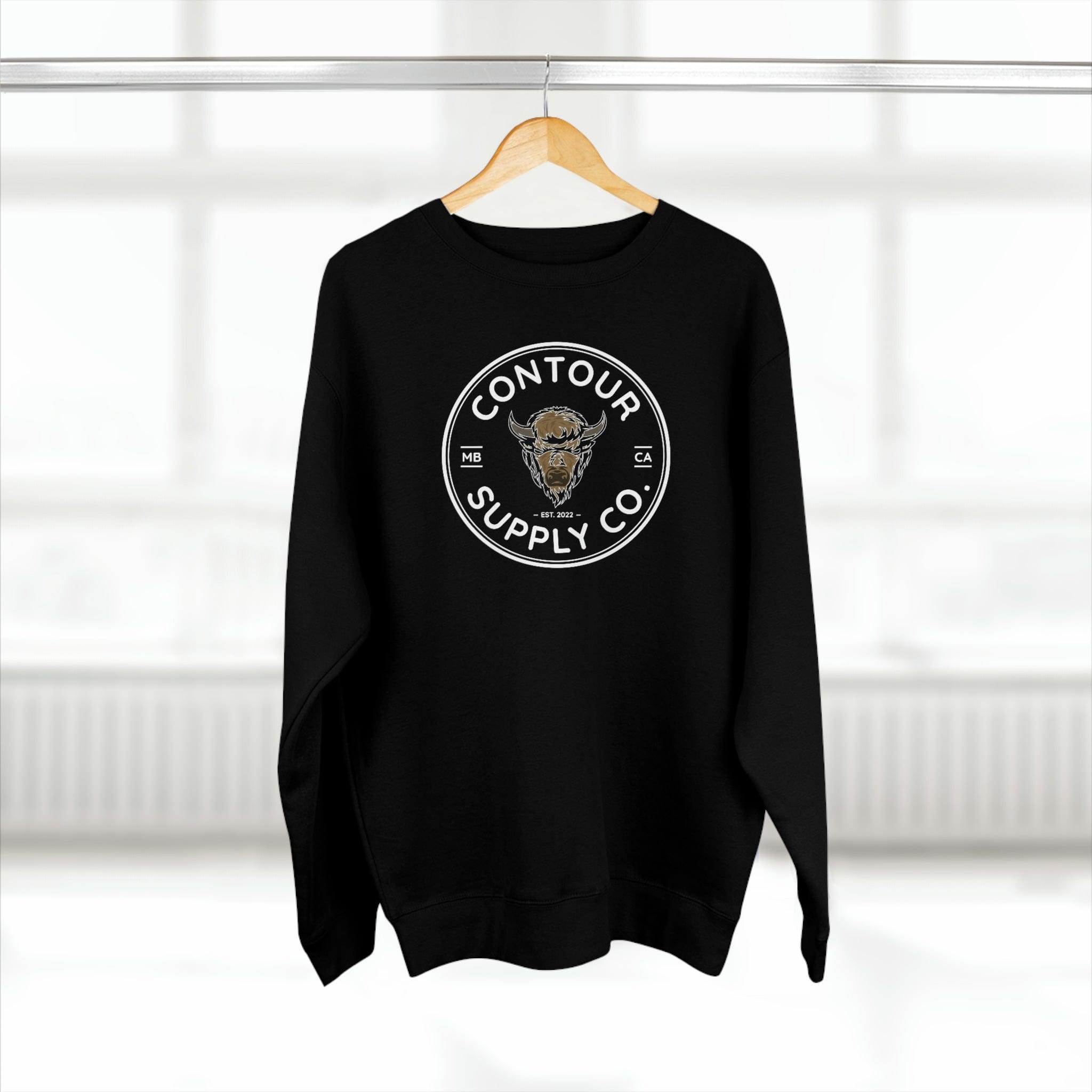 Prairie Giants premium crewneck sweatshirt with tight‑knit fleece and cotton‑blend fabric- Black