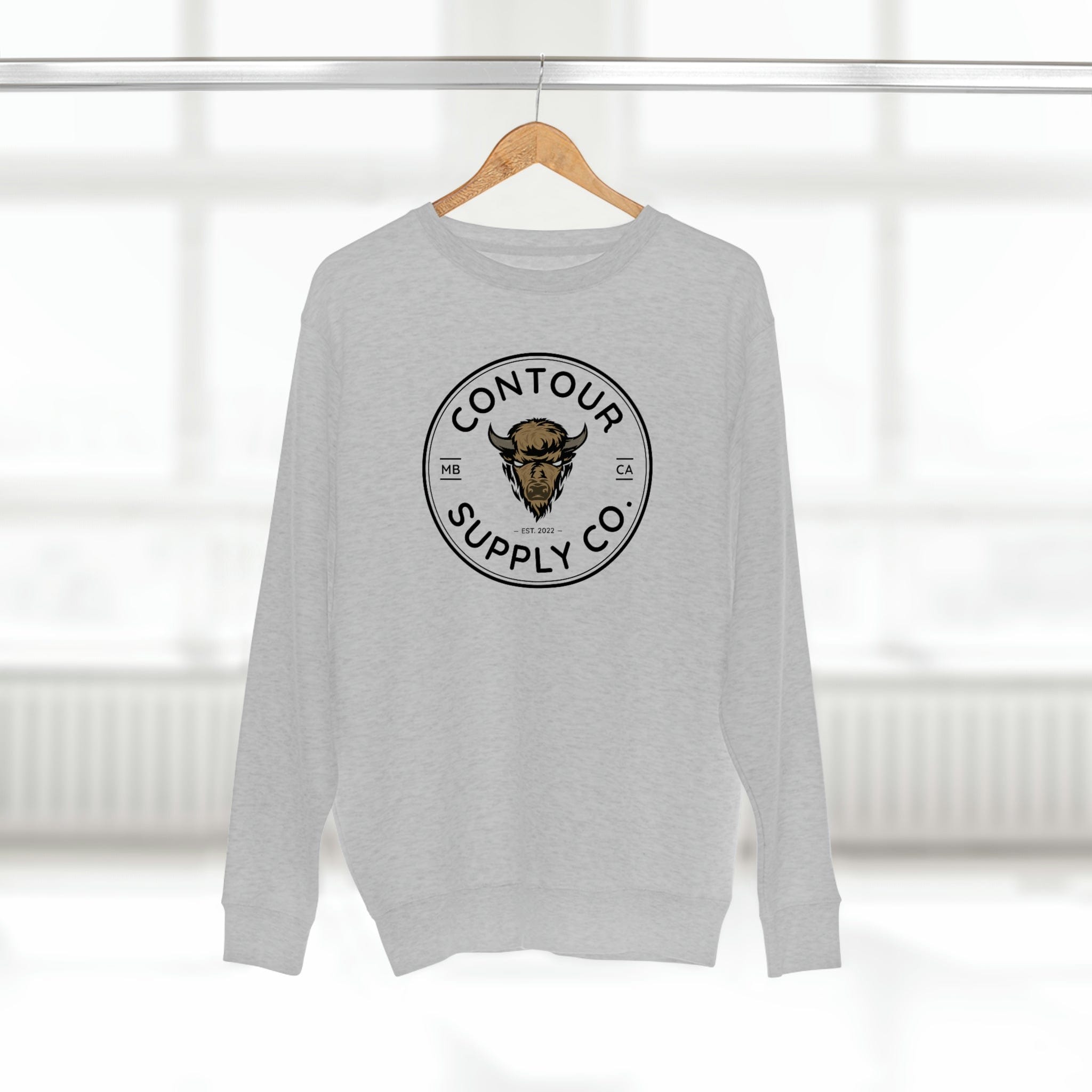 Prairie Giants premium crewneck sweatshirt with tight‑knit fleece and cotton‑blend fabric -Oatmeal Heather