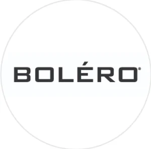 Boléro Eyewear logo featuring bold black uppercase letters with an accent over the “E,” symbolizing modern sophistication and premium eyewear design.