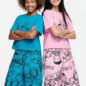 40th Anniversary Adult Printed Poplin Pant Sky Blue - Image 4