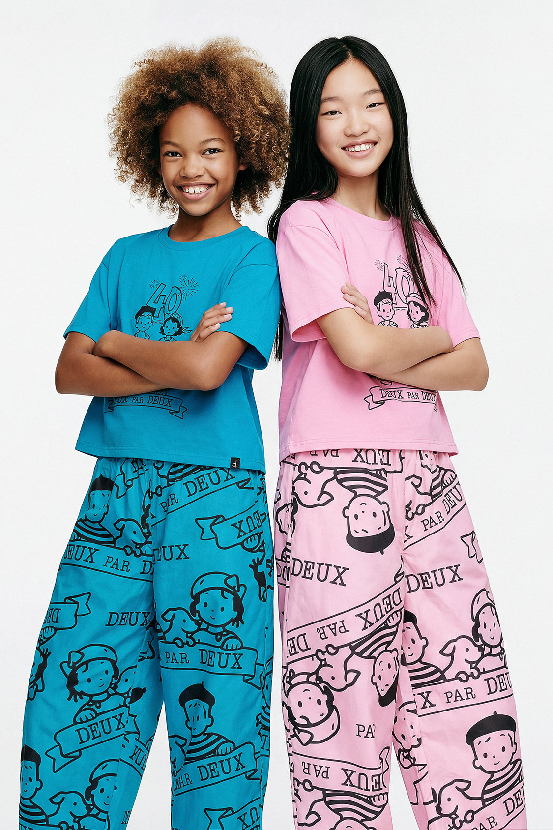 40th Anniversary Adult Printed Poplin Pant Sky Blue - Image 4