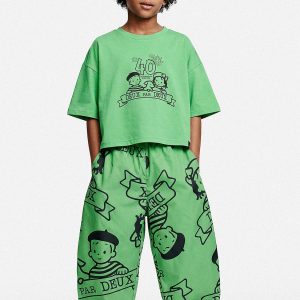 Alternative view of 40Th Anniversary Printed Poplin Pant Green