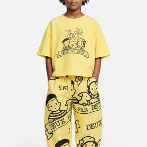 Alternative view of 40Th Anniversary Printed Poplin Pant Honey Yellow